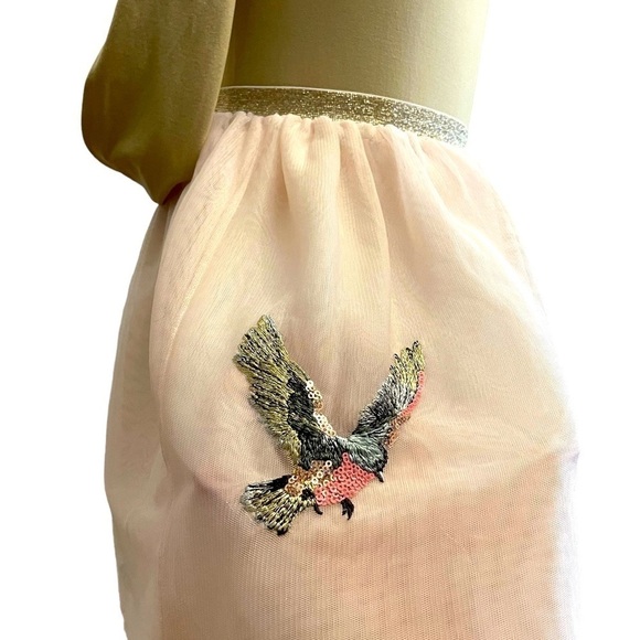 H&M Girl’s Youth Embroidered Sequined Hummingbird Skirt Size 8/10 Balletcore - Picture 4 of 9